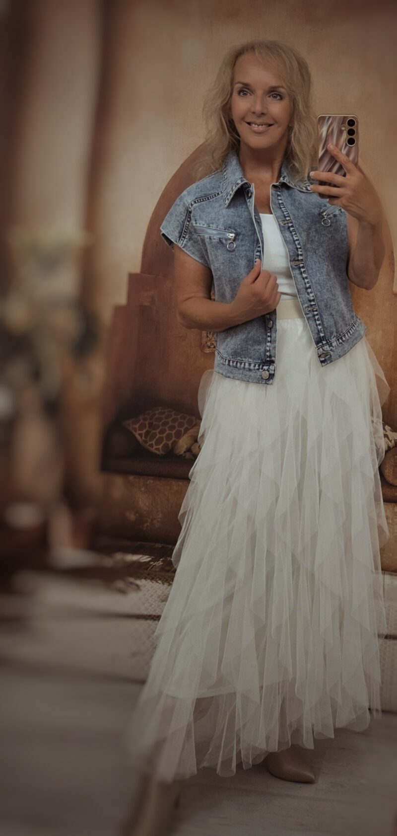 Tule rok creme