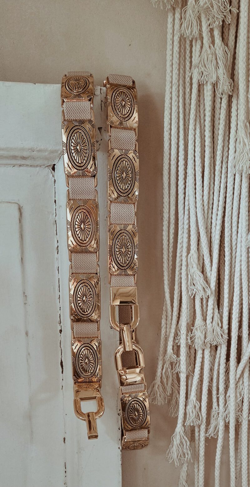Elastische riem beige