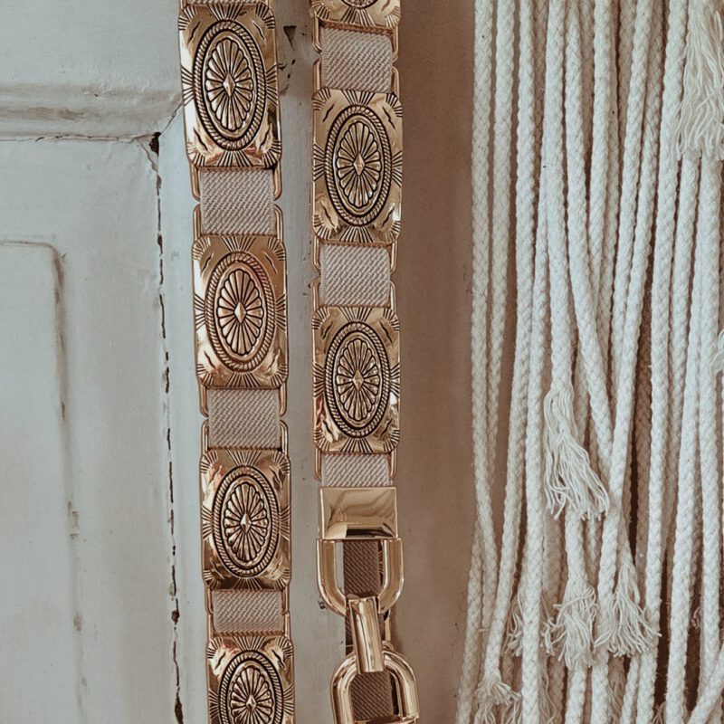 Elastische riem beige