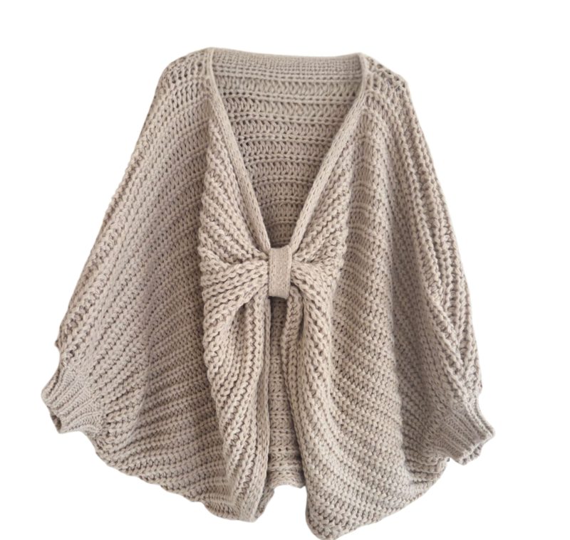 Poncho trui beige